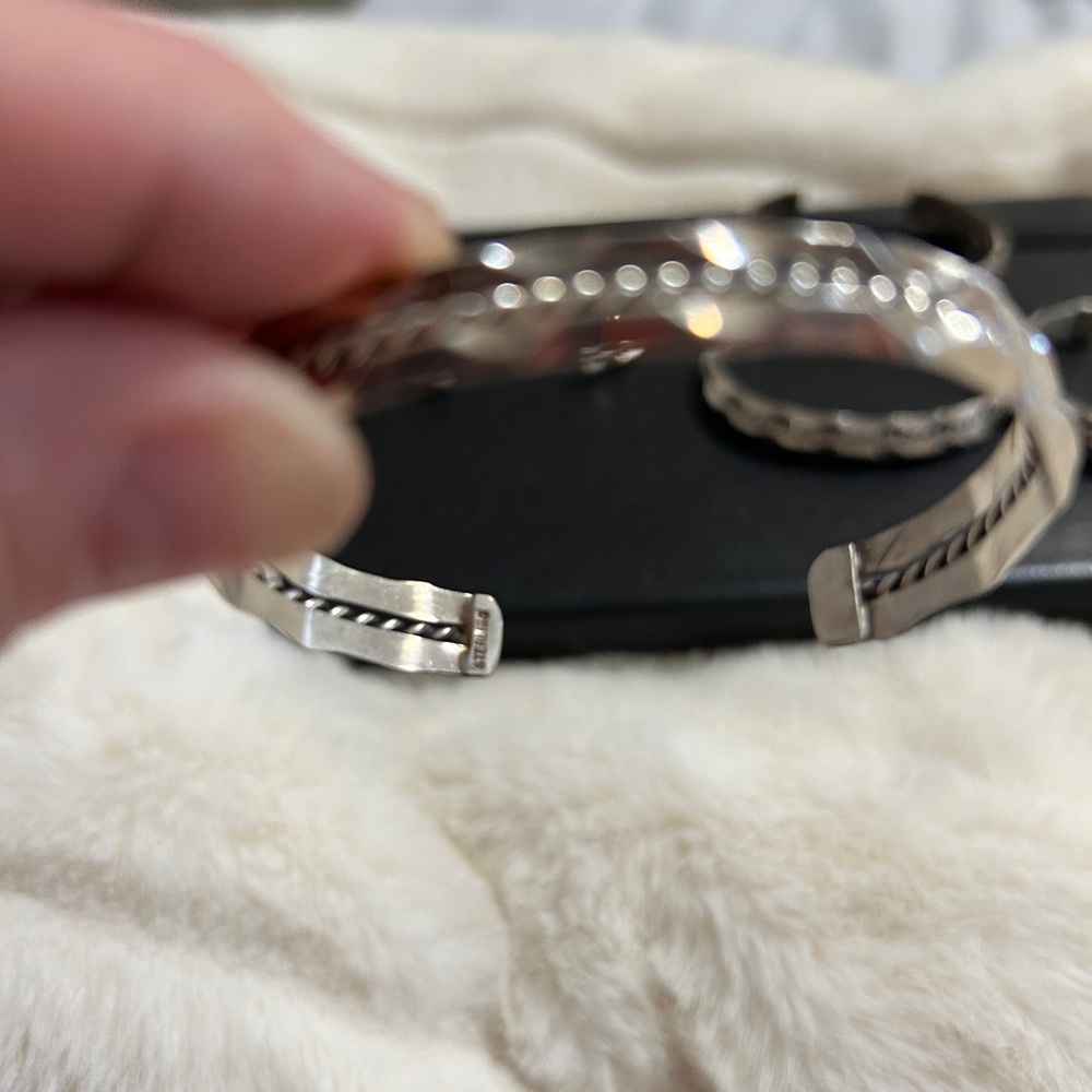 THREE Navajo Native American Cuff Bracelets - Picture 8 of 13